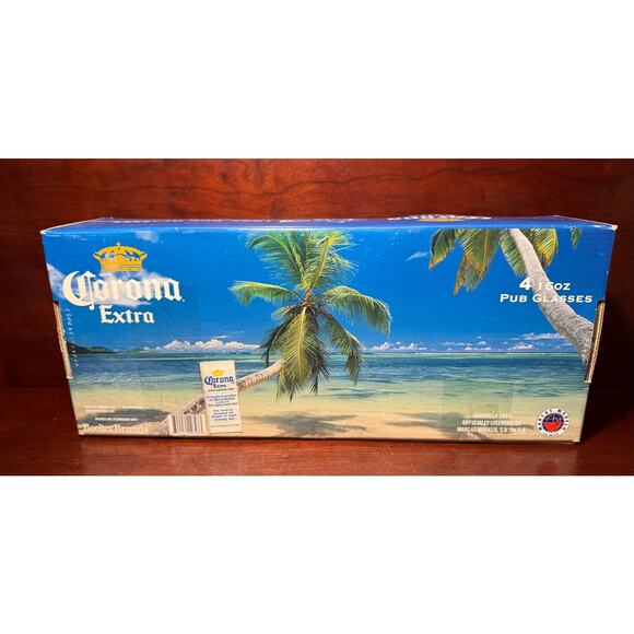 2007 Corona Extra Pub Glass Collection 16oz Beer Glasses Gift Set Four 4 Glasses - Picture 7 of 12